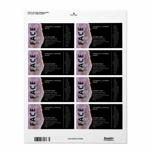 Marmer agate professioneel zwart-wit etiket (Full Sheet)
