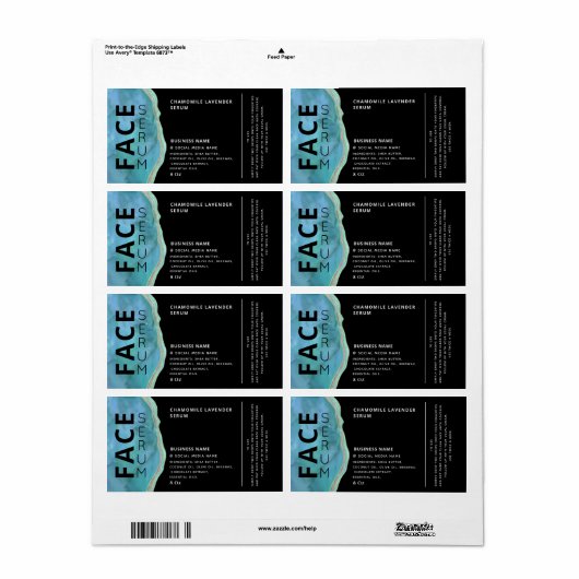 Marmer agate professioneel zwart-wit etiket (Full Sheet)