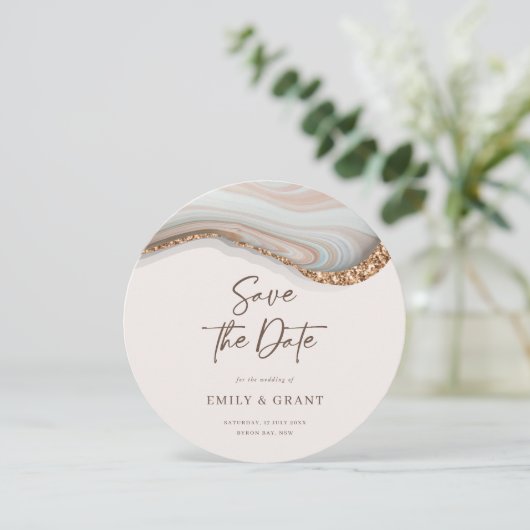 Marmer Agate sparen de Uitnodiging van de Datum Ro (Staand voorkant)