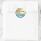 Marmer agate turquoise script body label (Tas)