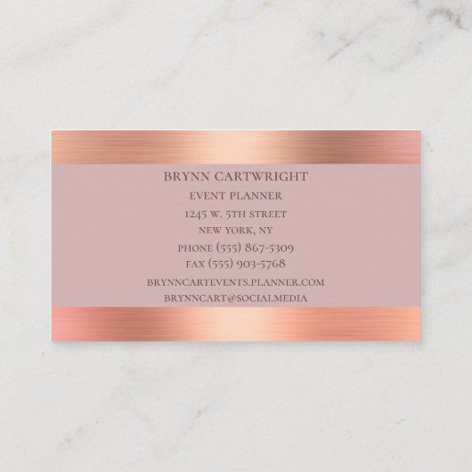 Marmer and Roos Gold Shimmer Modern Elegant Visitekaartje (Achterkant)