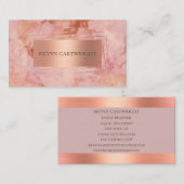 Marmer and Roos Gold Shimmer Modern Elegant Visitekaartje (Voorkant / Achterkant)