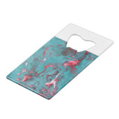 Marmer Aqua Kleurenpatroon Creditkaart Flessenopener (Achterkant Gekanteld)