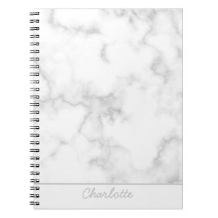 Marmer background grijs op witte gepersonaliseerde notitieboek