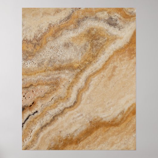 Marmer Background Stone Sjabloon Tan Natural Poster (Voorkant)