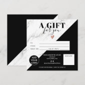 Marmer black block square gift logo (Voorkant / Achterkant)