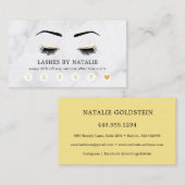 Marmer Black en Gold Lash Brow Salon Loyalty Kaart Visitekaartje (Voorkant / Achterkant)