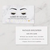 Marmer Black en Gold Lash Brow Salon Loyalty Kaart Visitekaartje (Voorkant / Achterkant)