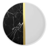 Marmer Black, Gold en Grey Ceramic Knob. Keramische Knop (Voorkant)
