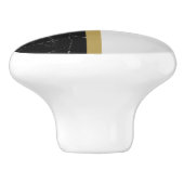 Marmer Black, Gold en Grey Ceramic Knob. Keramische Knop (Zijkant)
