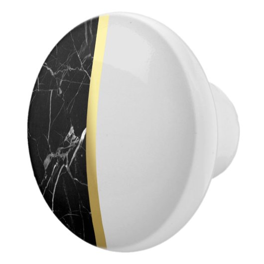 Marmer Black, Gold en Grey Ceramic Knob. Keramische Knop (Rechts)