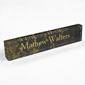 Marmer Black met Gold Custom Naambordje