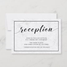 Marmer & Black Modern Typography Wedding Reception