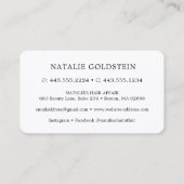 Marmer Black & White Scissors Salon Loyalty Kaart Visitekaartje (Achterkant)