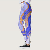 Marmer Blauw Goud, Abstract Modern. Leggings (Links)