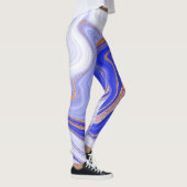 Marmer Blauw Goud, Abstract Modern. Leggings (Rechts)