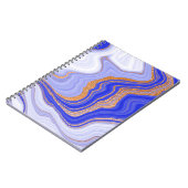 Marmer Blauw Goud, Abstract Modern. Notitieboek (Linkerzijde)