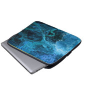 Marmer - Blauwe laptophoes Laptop Sleeve (Voorkant onderkant)