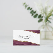 Marmer Bourgondië & Goud Visitekaartje (Staand voorkant)