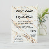 Marmer Bridal Shower-uitnodiging Kaart (Staand voorkant)