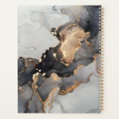 Marmer bruin, zwart, wit, met goudplanner planner (Achterkant)