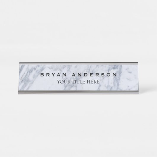 Marmer Bureau Naambordje (Voorkant)