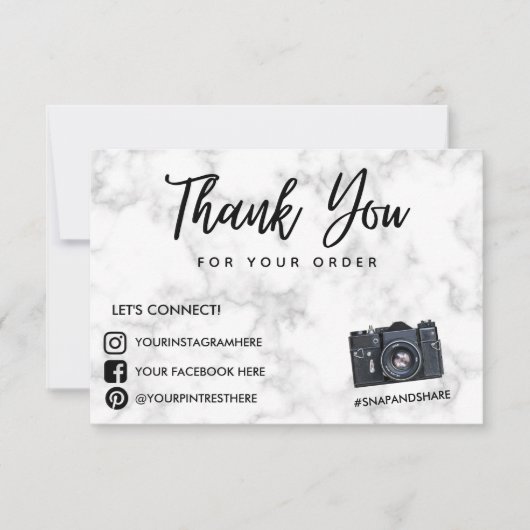 Marmer Camera Hartelijk dank voor sociaal mediasys (Voorkant)