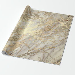 Marmer Champaigne Gold Grey Metal Stroke Cadeaupapier