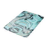 marmer chic swirls mint oceaanwater zee aqua blue  badmat (Gekanteld)