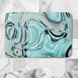 marmer chic swirls mint oceaanwater zee aqua blue badmat