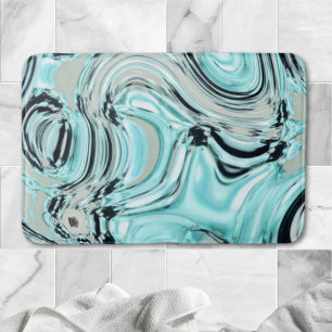 marmer chic swirls mint oceaanwater zee aqua blue  badmat