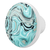 marmer chic swirls mint oceaanwater zee aqua blue keramische knop (Rechts)