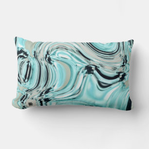 marmer chic swirls mint oceaanwater zee aqua blue kussen