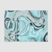 marmer chic swirls mint oceaanwater zee aqua blue  tissuepapier (Voorkant)
