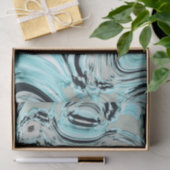 marmer chic swirls mint oceaanwater zee aqua blue  tissuepapier (Geschenk)