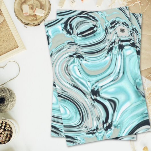 marmer chic swirls mint oceaanwater zee aqua blue  tissuepapier