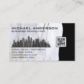 Marmer | City Skyline | QR-code Visitekaartje (Voorkant)