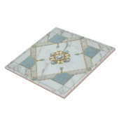 Marmer Color Ceramic Tegel met Roos Window Mosaic Tegeltje (Zijkant)