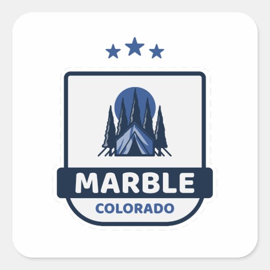 Marmer - Colorado Vierkante Sticker (Voorkant)