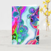 Marmer Colorful Fluid Art Birthday Kaart (Gele Bloem)