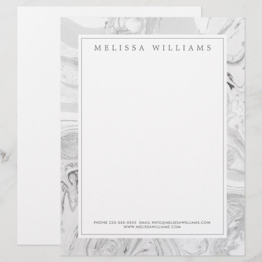 Marmer Creatieve Professionele Moderne Letterkop Briefhoofd (Voorkant / Achterkant)