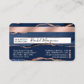 Marmer Credit van Navy Blue Roos Gold Agate Visitekaartje (Achterkant)