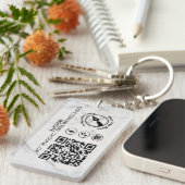 Marmer Custom Logo QR Social Marketing Notaris Sleutelhanger (Voorkant Rechts)