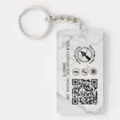Marmer Custom Logo QR Social Marketing Notaris Sleutelhanger (Voorkant)