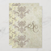  marmer/Damask Wedding Invitations Kaart (Voorkant / Achterkant)