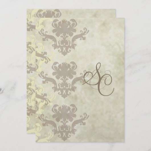  marmer/Damask Wedding Invitations Kaart (Voorkant / Achterkant)