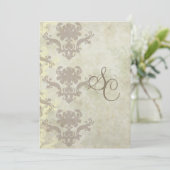  marmer/Damask Wedding Invitations Kaart (Staand voorkant)