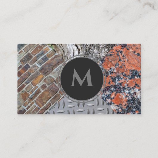 Marmer diamond bord oud organisch hout visitekaartje (Voorkant)