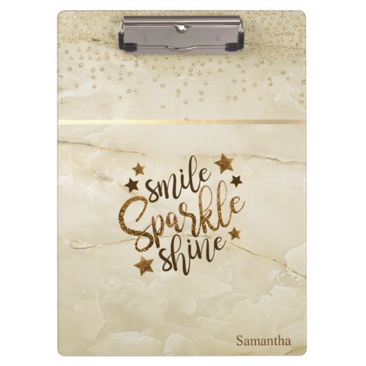 Marmer, Diamonds, Smile Sparkle Shine - Gepersonal Klembord (Voorkant)