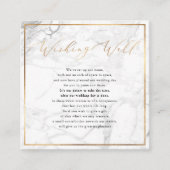 Marmer die goed wenst, Kalligrafie Faux Goud Informatiekaartje (Voorkant)